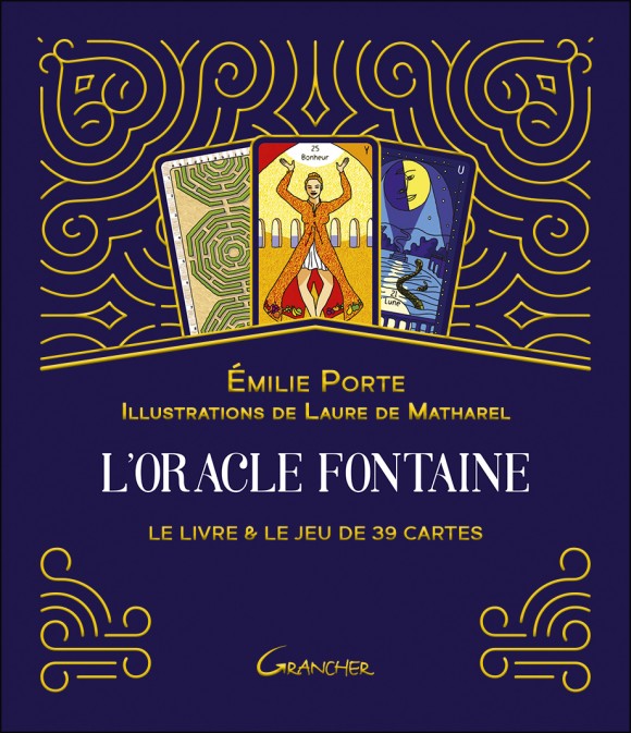 coffret bleu et or des cartes de l'oracle fontaine